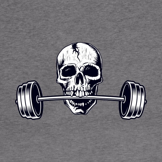 Weightlifters Graphic, Powerlifting Lift Heavy Barbell Skull Design by ScottsRed